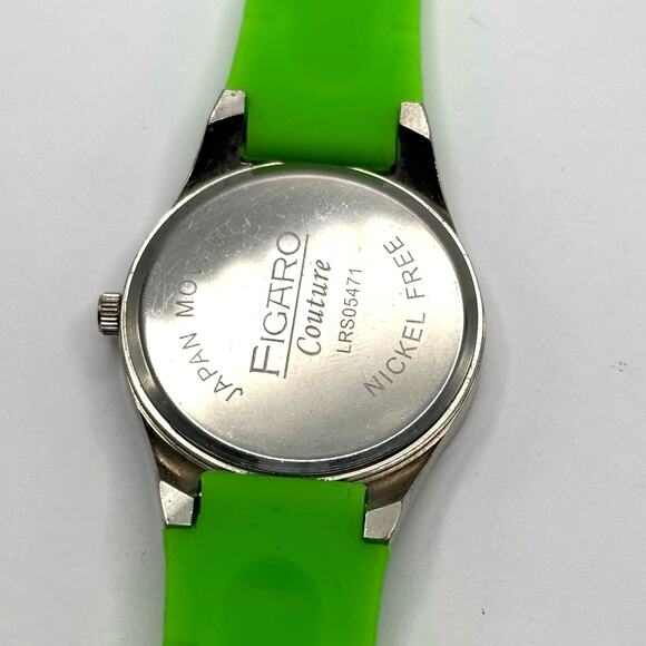 Silver & Green Figaro Heart Watch - Picture 5 of 5